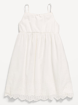 Vestido ajustado y con vuelo sin mangas para niñas.