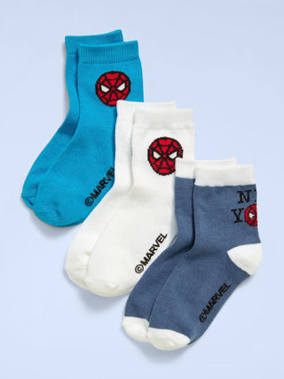 Calcetines unisex Old Navy x Marvel Spider-Man, paquete de 3 para niños pequeños y bebés.