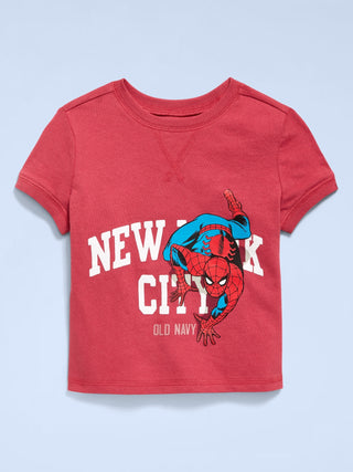 Camiseta con timbre gráfico de Old Navy x Marvel Spider-Man para niños pequeños.