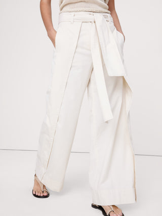 Pantalón Talle Alto de Pierna Ancha con Cinturón