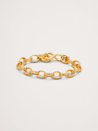 Pulsera de cadena con doble eslabón ovalado.