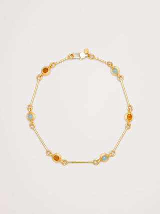 Collar de eslabones de piedra circular.