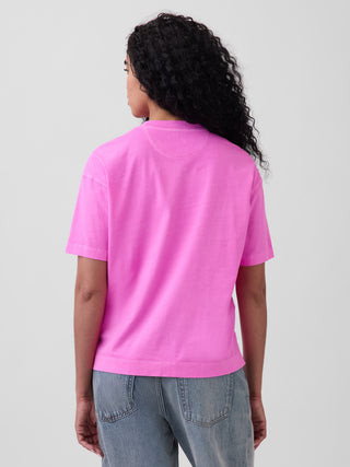 Camiseta tipo túnica con logo atlético VintageSoft de algodón orgánico.