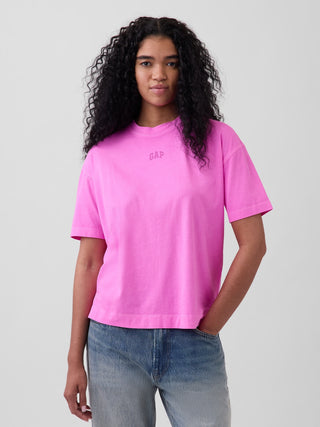 Camiseta tipo túnica con logo atlético VintageSoft de algodón orgánico.