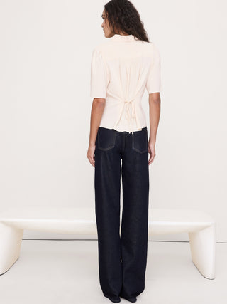 Camisa Manga Corta con Detalle Lazo Espalda