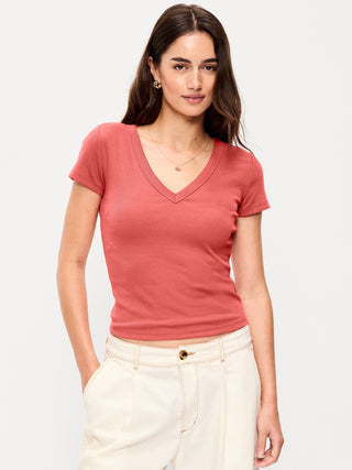 Camiseta Ajustada Manga Corta de Algodón
