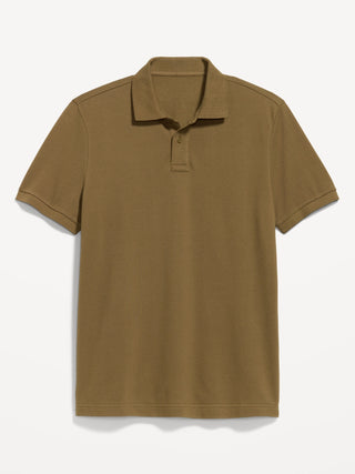 Short Sleeve Cotton Polo Shirt with Buttons