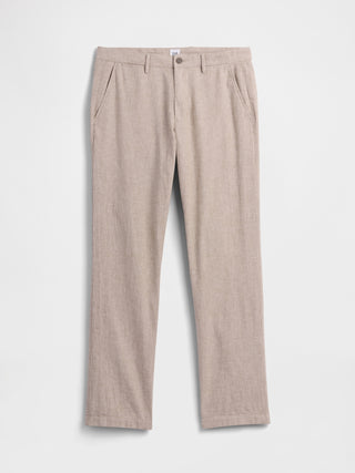 Pantalón recto en mezcla de lino.