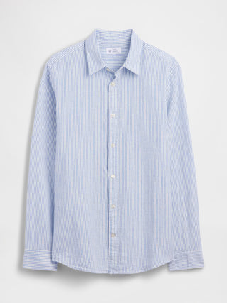 Camisa de mezcla de lino con corte estándar.