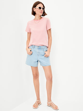 Round Neck T-Shirt with Stripe Print