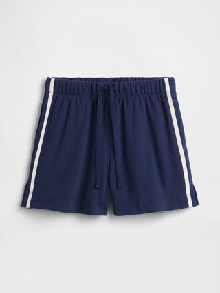 Shorts relajados de felpa francesa con rayas.