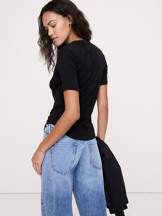 Camiseta Airy de algodón con mangas al codo.