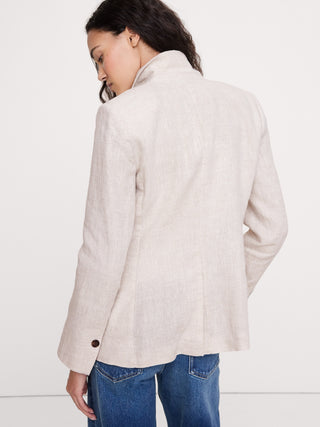 Blazer ajustado de lino.