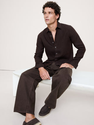 Loose-fitting Long-sleeved Linen Shirt