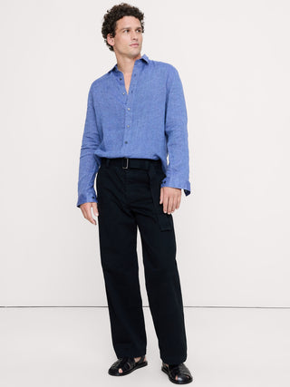 Loose-fitting Long-sleeved Linen Shirt