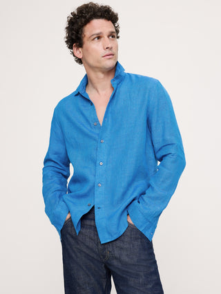 Loose-fitting Long-sleeved Linen Shirt