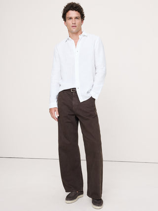 Loose-fitting Long-sleeved Linen Shirt