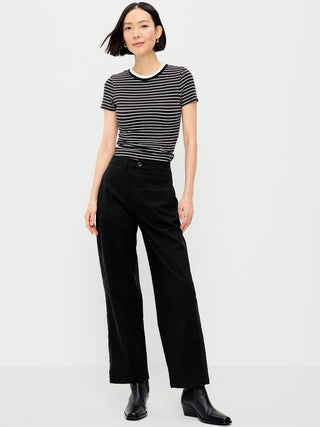 Pantalón Recto Talle Alto con Bolsillos