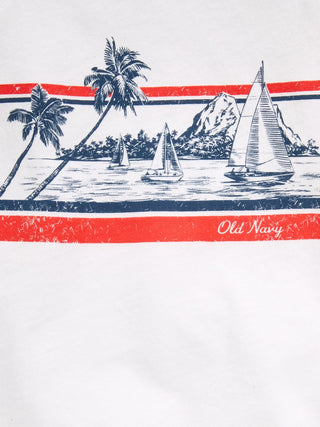 Camiseta sin mangas con logo gráfico para niños pequeños.
