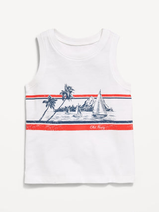 Camiseta sin mangas con logo gráfico para niños pequeños.