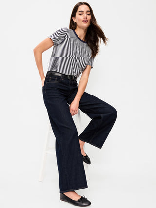 Round Neck T-Shirt with Stripe Print