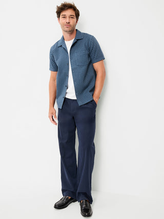 Camisa Manga Corta con Textura de Algodón
