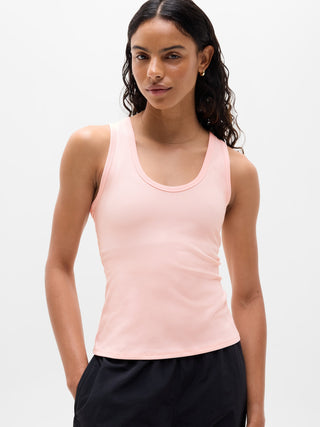 Camiseta sin mangas de canalé exclusiva.