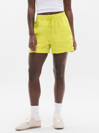 Linen Elastic Waist Shorts