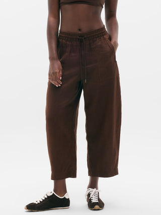 Pantalón Barrel con Cintura Elástica de Lino
