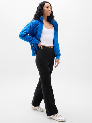 Pantalón Recto Talle Alto Bolsillos Traseros