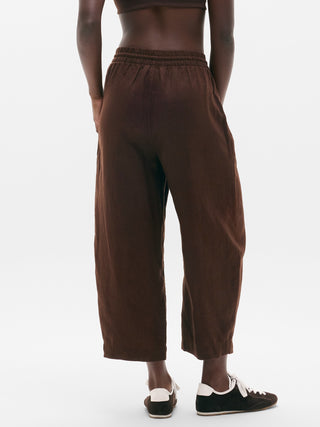 Pantalón Barrel con Cintura Elástica de Lino