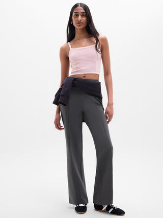 Pantalón Recto Talle Alto Bolsillos Traseros