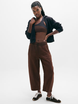 Pantalón Barrel con Cintura Elástica de Lino