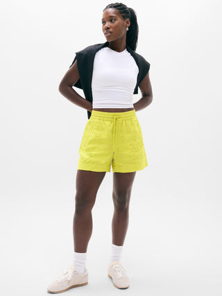 Linen Elastic Waist Shorts