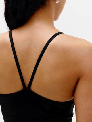 Vestido Semi Ajustado de Tirantes Espalda Cruzada