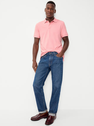 Short Sleeve Cotton Polo Shirt with Buttons