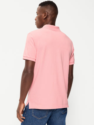 Short Sleeve Cotton Polo Shirt with Buttons