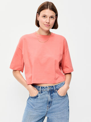 Camiseta Oversized Manga Corta de Algodón