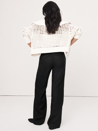 Pantalón Ancho Talle Alto de Lino