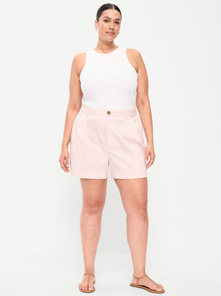 Pantalones cortos chinos OGC de cintura alta, entrepierna de 4 pulgadas.