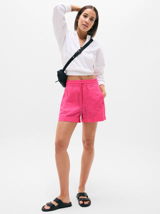 Short con Cintura Elástica de Lino