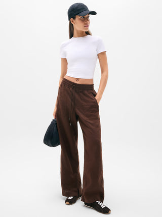 Pantalón Wide Leg Talle Alto de Lino
