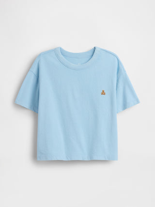 Short Sleeve T-Shirt with Embroidered Brannan Bear, Baby