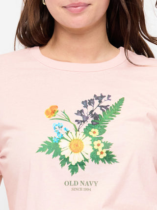 Camiseta con gráfico y logo de cuello redondo EveryWear.