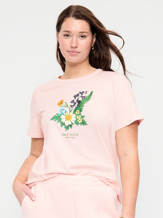 Camiseta con gráfico y logo de cuello redondo EveryWear.