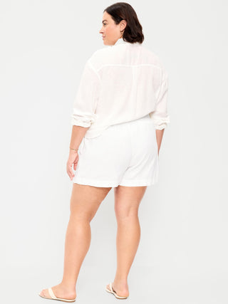 Short con Cintura Elástica Talle Alto con Bolsillos