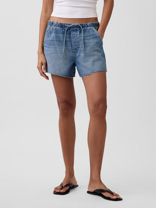 Shorts vaqueros sencillos de talle bajo de 3,5".