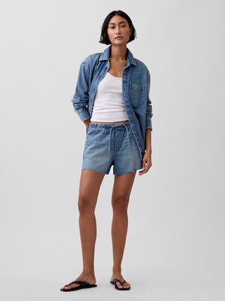 Shorts vaqueros sencillos de talle bajo de 3,5".