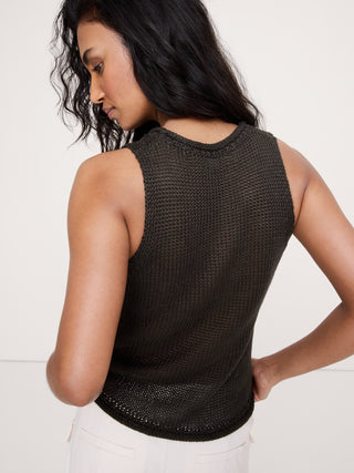 Camiseta sin mangas tipo suéter de lino Heirloom.