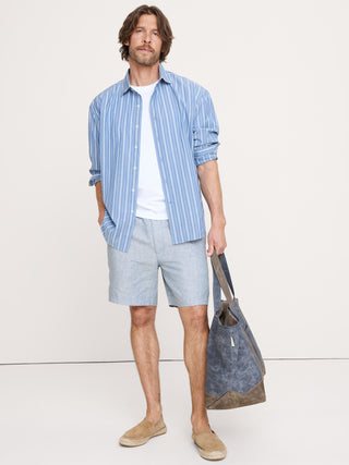 Short Talle Alto con Bolsillos de Lino